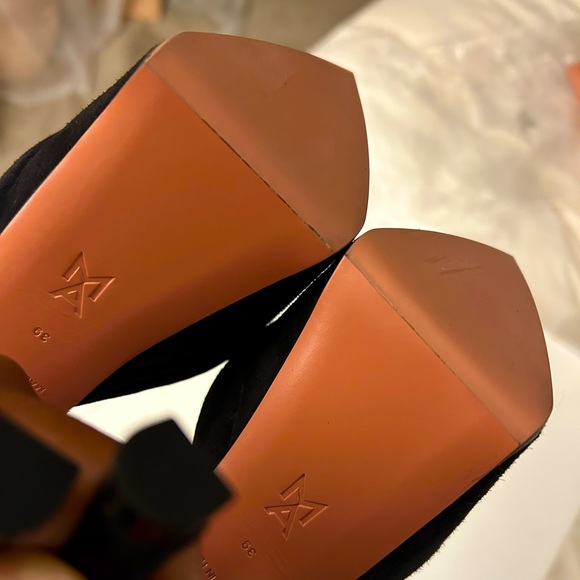 Amina Muaddi  “Angelica” Plateau Black Suede Pumps
(Size 39) - Picture 10 of 16